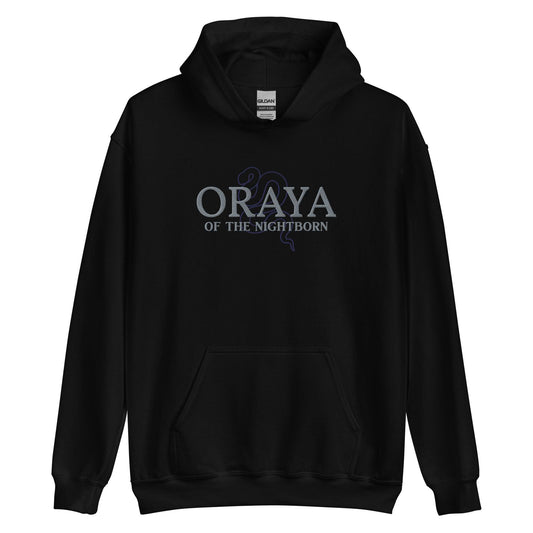 Oraya of the Night Born Embroidered Hoodie - The Bean Workshop - carissa broadbent, embroidered, hoodie, the serpent and the wings of night