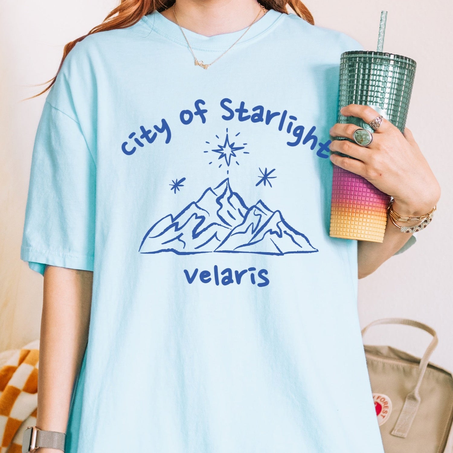 Velaris City of Starlight T-shirt - The Bean Workshop - A Court of Thorns and Roses, ACOTAR, Bookish Fashion, city of starlight, Comfort Colors, Night Court, Sarah J. Maas, t-shirt, tee, Velaris