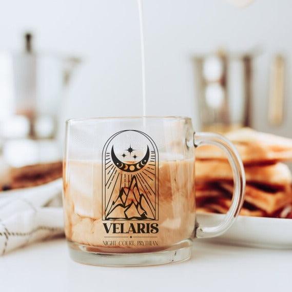 Velaris Night Court Prythian Glass Mug - The Bean Workshop - a court of thorns and roses, acotar, feyre archeron, glass mug, mug, rhysand, sarah j. maas
