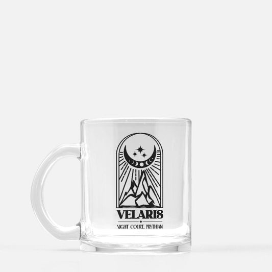 Velaris Night Court Prythian Glass Mug - The Bean Workshop - a court of thorns and roses, acotar, feyre archeron, glass mug, mug, rhysand, sarah j. maas