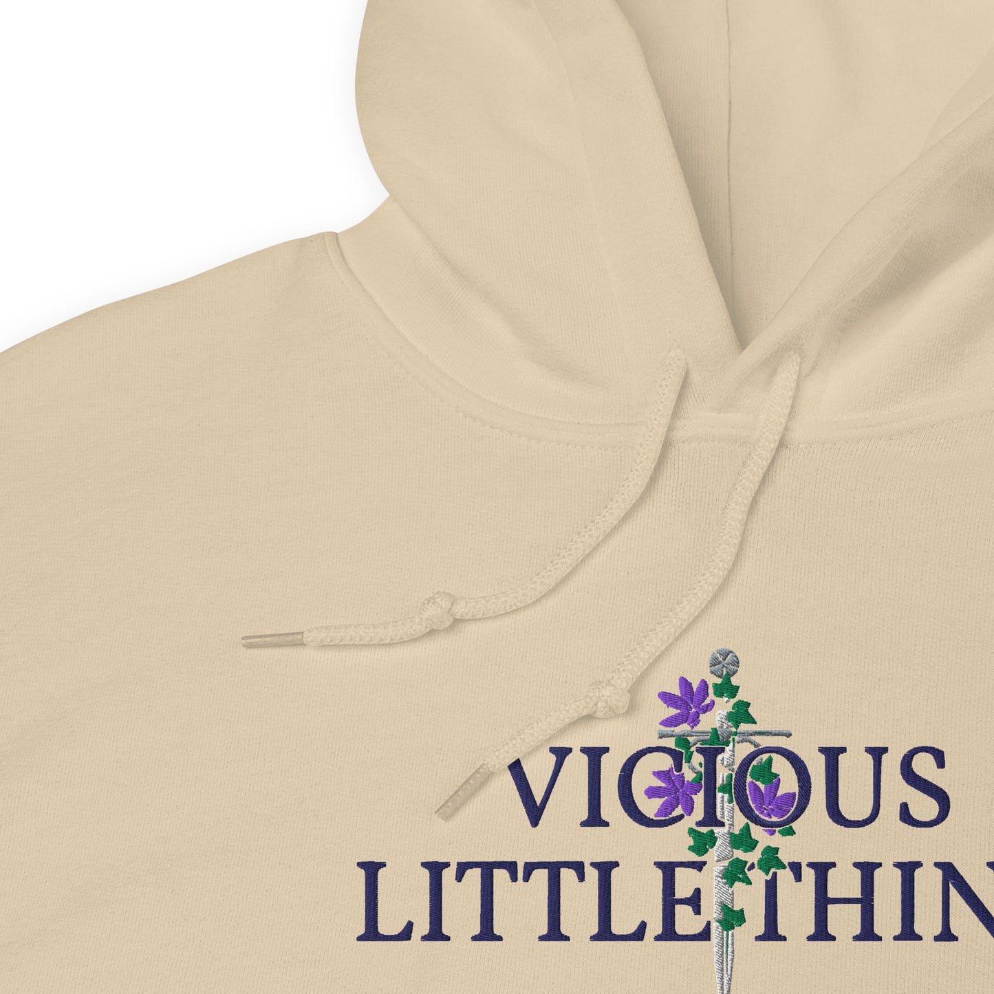 Vicious Little Thing Paedyn Gray Embroidered Hooded Sweatshirt - The Bean Workshop - embroidered, hoodie, kai azer, lauren roberts, paedyn gray, powerless