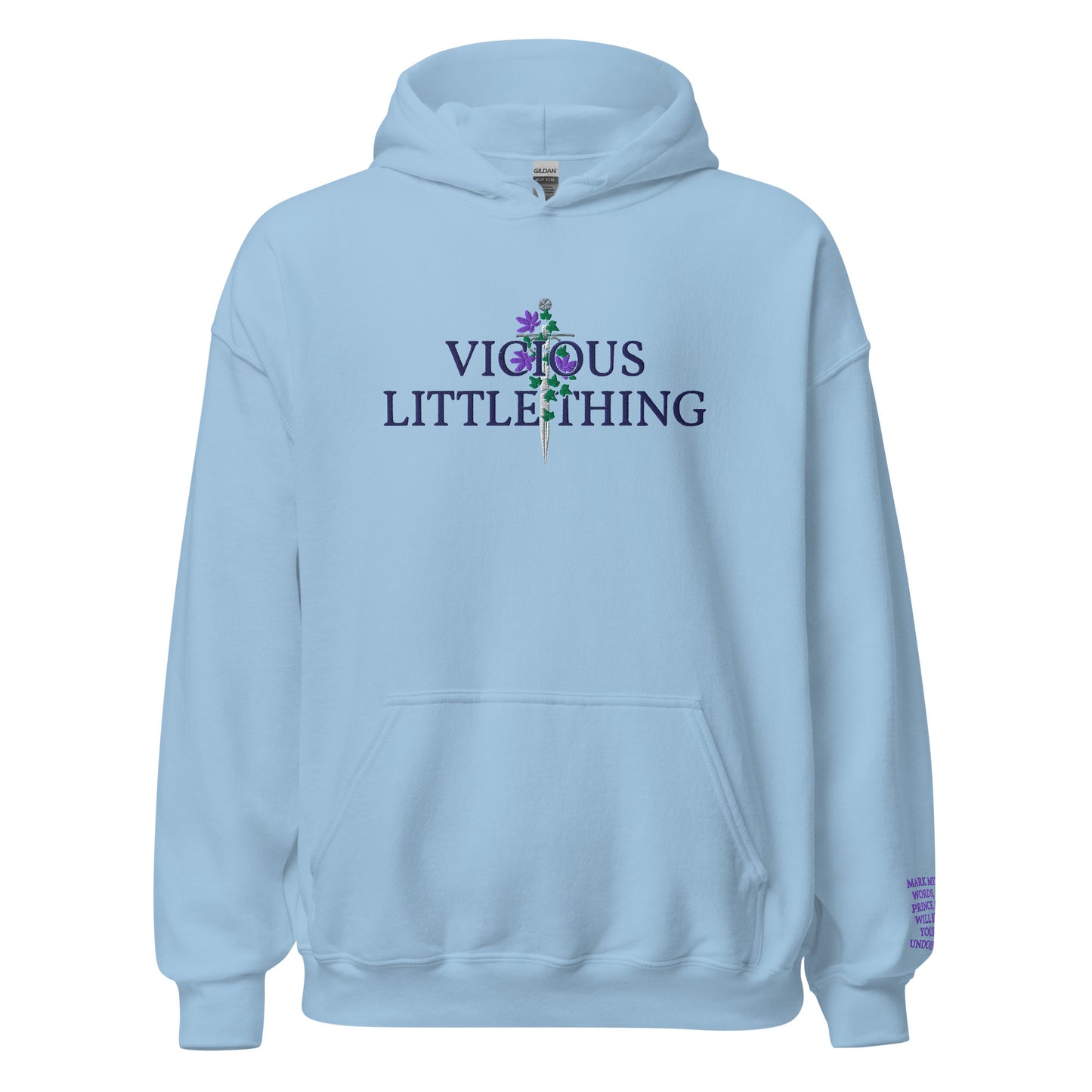 Vicious Little Thing Paedyn Gray Embroidered Hooded Sweatshirt - The Bean Workshop - embroidered, hoodie, kai azer, lauren roberts, paedyn gray, powerless