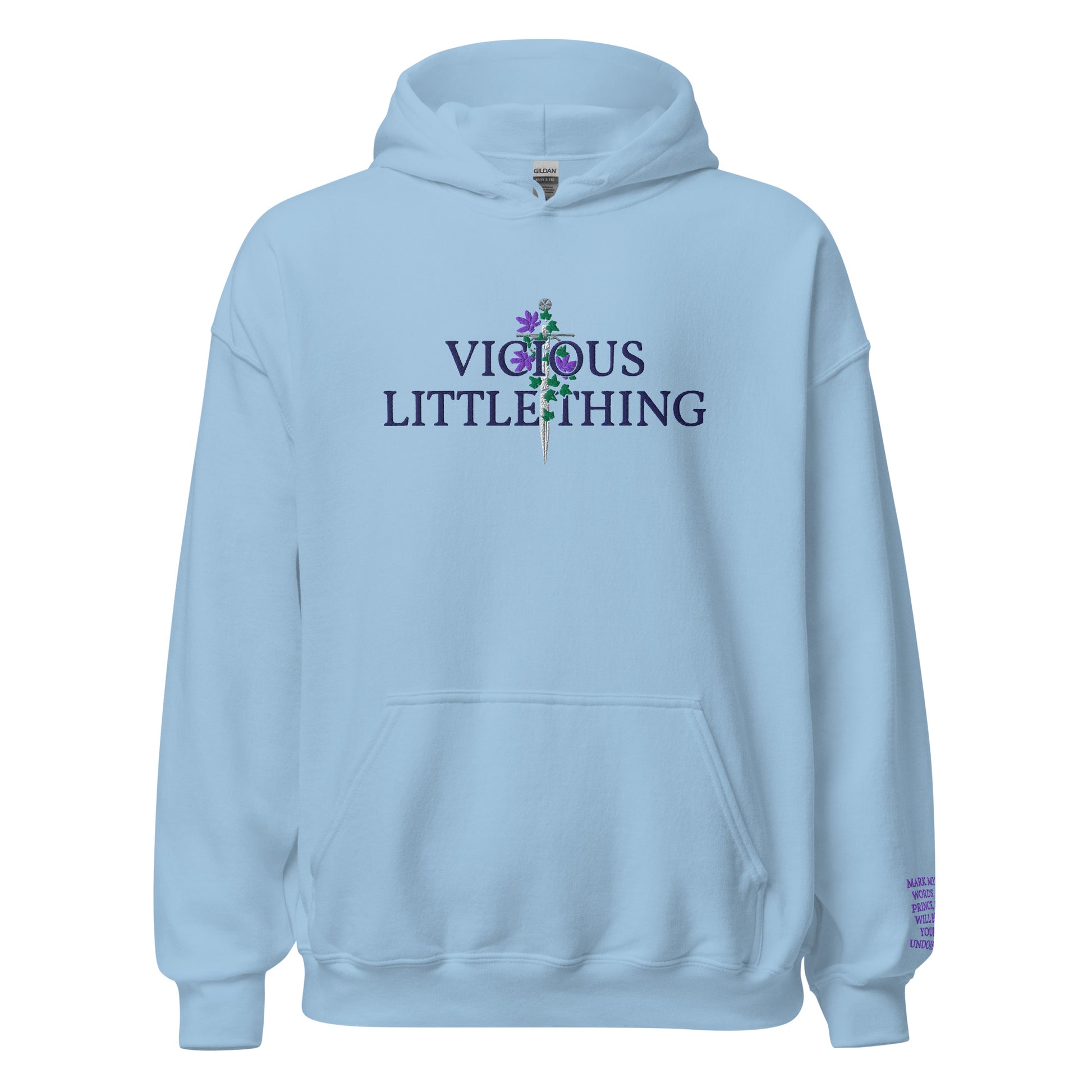 Vicious Little Thing Paedyn Gray Embroidered Hooded Sweatshirt - The Bean Workshop - embroidered, hoodie, kai azer, lauren roberts, paedyn gray, powerless