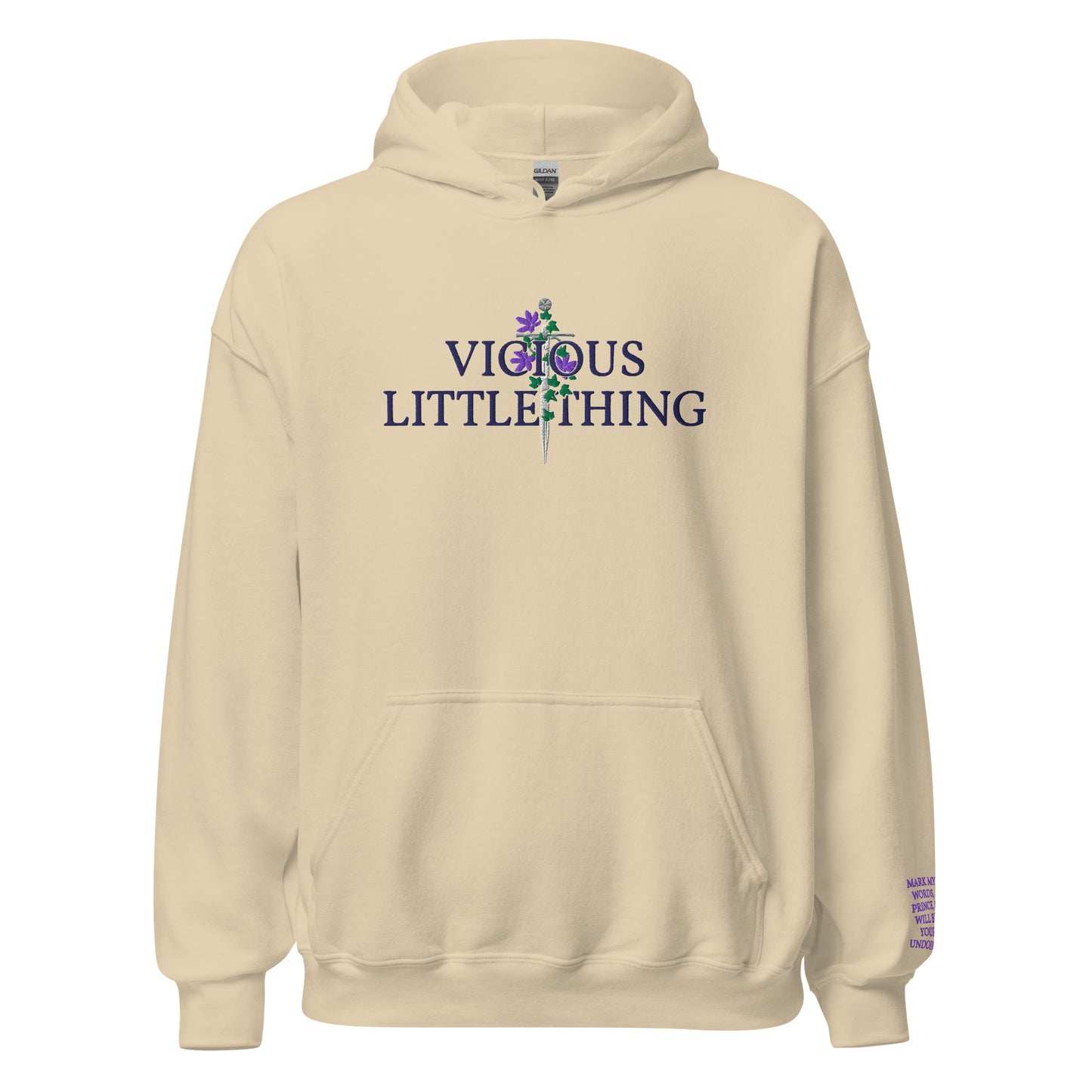 Vicious Little Thing Paedyn Gray Embroidered Hooded Sweatshirt - The Bean Workshop - embroidered, hoodie, kai azer, lauren roberts, paedyn gray, powerless