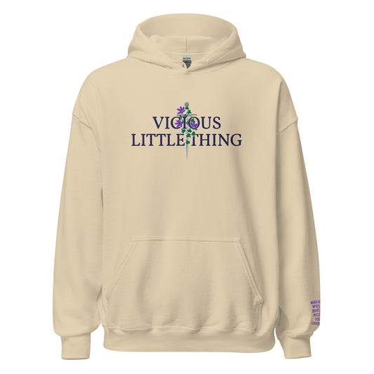 Vicious Little Thing Paedyn Gray Embroidered Hooded Sweatshirt - The Bean Workshop - embroidered, hoodie, kai azer, lauren roberts, paedyn gray, powerless