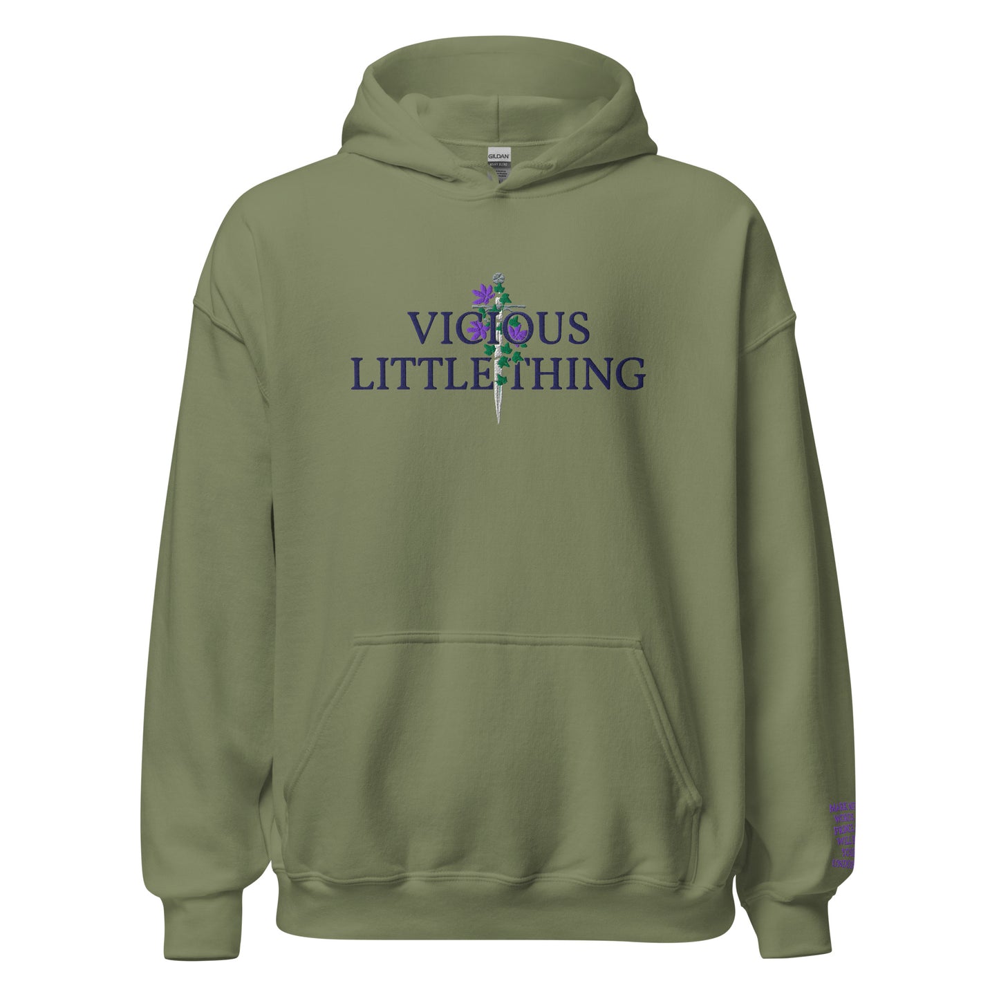Vicious Little Thing Paedyn Gray Embroidered Hooded Sweatshirt - The Bean Workshop - embroidered, hoodie, kai azer, lauren roberts, paedyn gray, powerless