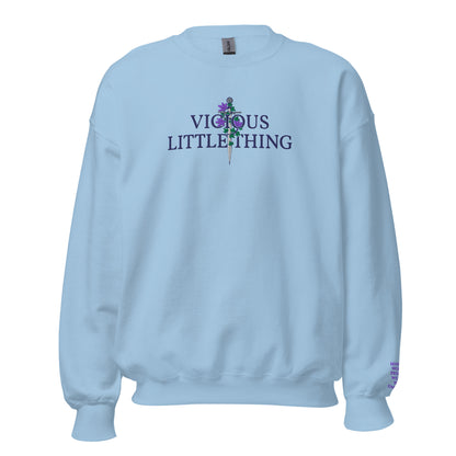 Vicious Little Thing Paedyn Gray Embroidered Sweatshirt - The Bean Workshop - embroidered, kai azer, lauren roberts, paedyn gray, powerless, pullover, sweater, sweatshirt
