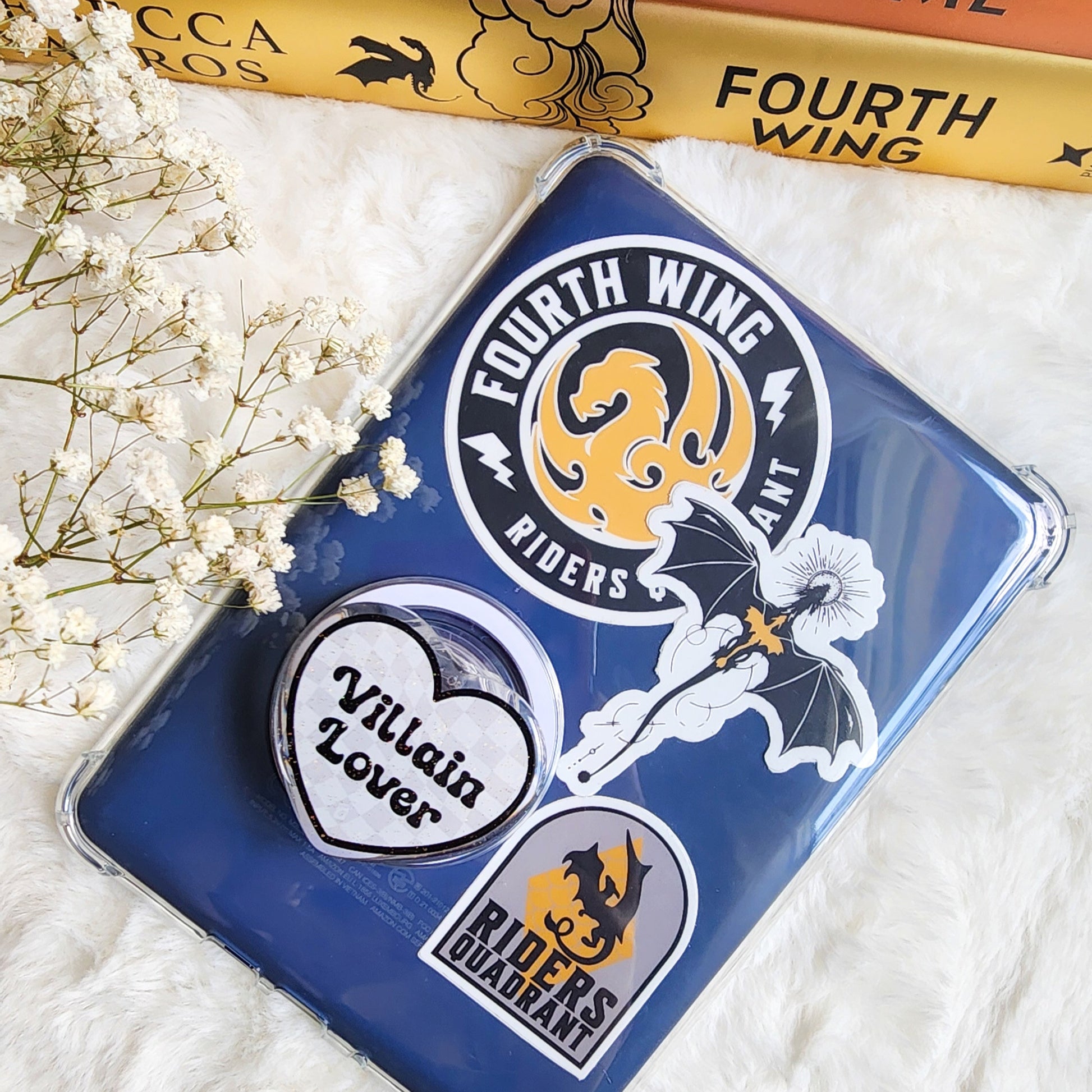 Villain Lover Glitter Magnetic Kindle Grip or Phone Holder - The Bean Workshop - Bookish Accessories, kindle grip, reading accessories