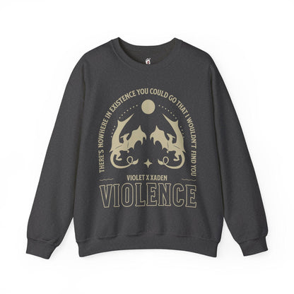 Violence Violet and Xaden Sweatshirt - The Bean Workshop - fourth wing, rebecca yarros, Sweatshirts, violet sorrengail, xaden riorson