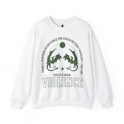 Violence Violet and Xaden Sweatshirt - The Bean Workshop - fourth wing, rebecca yarros, Sweatshirts, violet sorrengail, xaden riorson