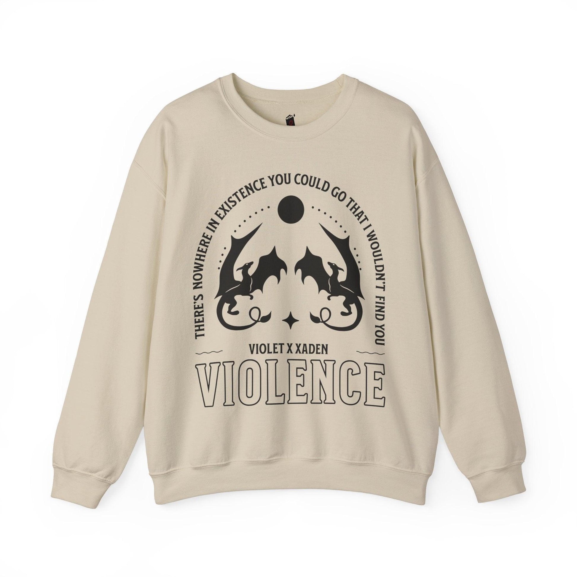 Violence Violet and Xaden Sweatshirt - The Bean Workshop - fourth wing, rebecca yarros, Sweatshirts, violet sorrengail, xaden riorson