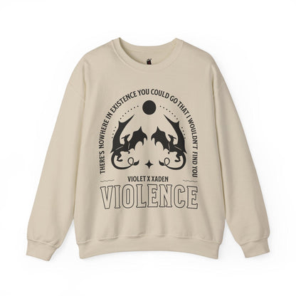 Violence Violet and Xaden Sweatshirt - The Bean Workshop - fourth wing, rebecca yarros, Sweatshirts, violet sorrengail, xaden riorson