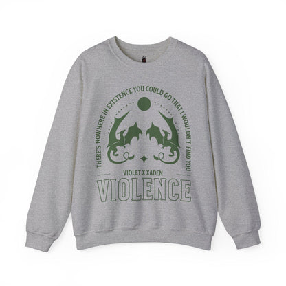 Violence Violet and Xaden Sweatshirt - The Bean Workshop - fourth wing, rebecca yarros, Sweatshirts, violet sorrengail, xaden riorson