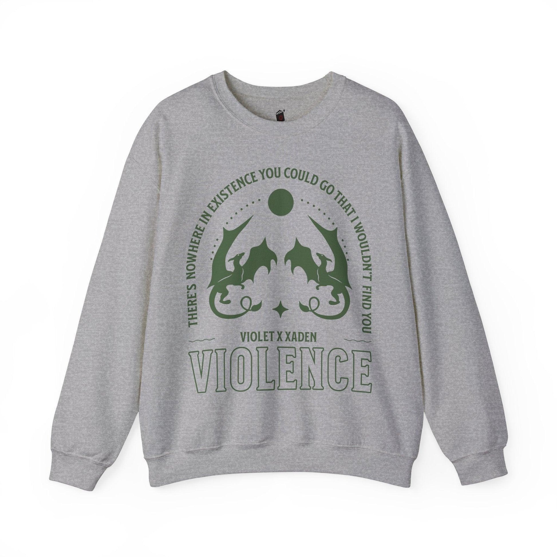 Violence Violet and Xaden Sweatshirt - The Bean Workshop - fourth wing, rebecca yarros, Sweatshirts, violet sorrengail, xaden riorson