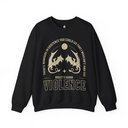 Violence Violet and Xaden Sweatshirt - The Bean Workshop - fourth wing, rebecca yarros, Sweatshirts, violet sorrengail, xaden riorson