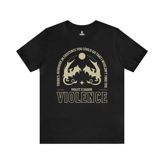 Violence Violet and Xaden T-shirt - The Bean Workshop - fourth wing, rebecca yarros, T-shirts, violet sorrengail, xaden riorson