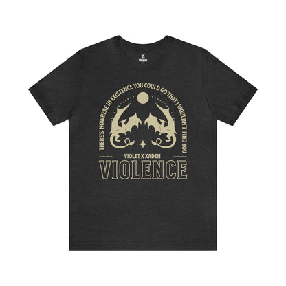Violence Violet and Xaden T-shirt - The Bean Workshop - fourth wing, rebecca yarros, T-shirts, violet sorrengail, xaden riorson