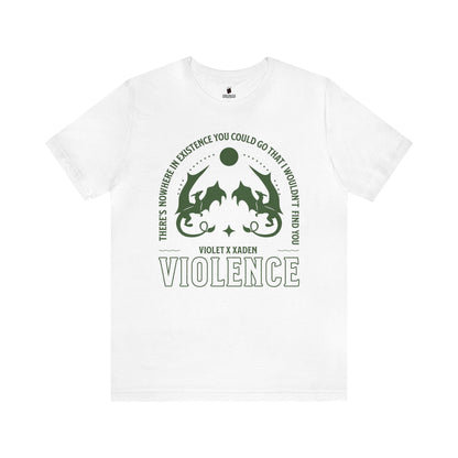 Violence Violet and Xaden T-shirt - The Bean Workshop - fourth wing, rebecca yarros, T-shirts, violet sorrengail, xaden riorson