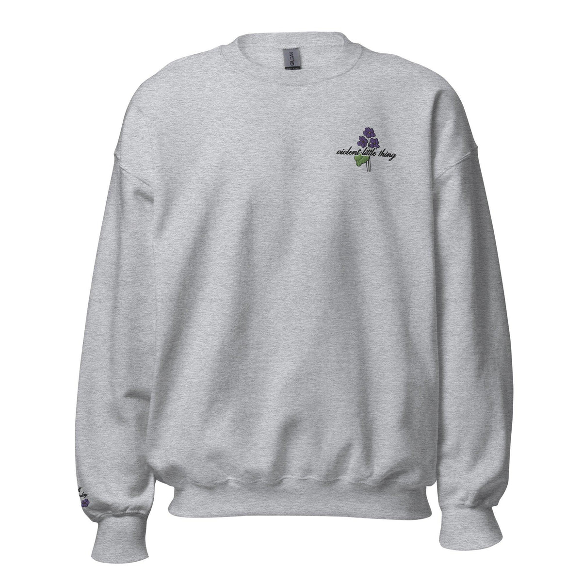 Violent Little Thing Embroidered Sweater - The Bean Workshop - embroidered, fourth wing, rebecca yarros, sweatshirt, violet sorrengail
