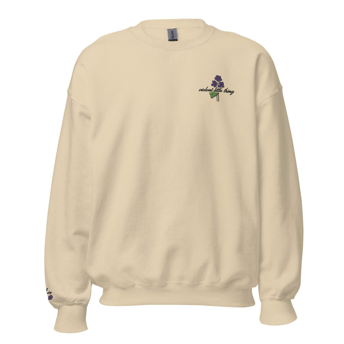 Violent Little Thing Embroidered Sweater - The Bean Workshop - embroidered, fourth wing, rebecca yarros, sweatshirt, violet sorrengail