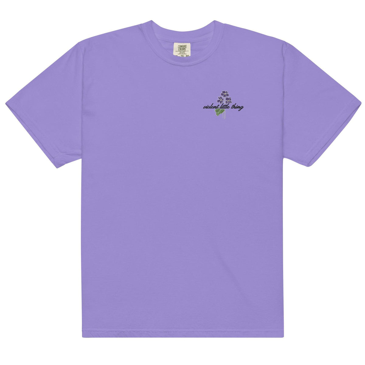 Violent Little Thing Embroidered T-shirt - The Bean Workshop - box tee, embroidered, fourth wing, rebecca yarros, violet sorrengail