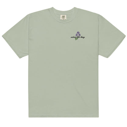 Violent Little Thing Embroidered T-shirt - The Bean Workshop - box tee, embroidered, fourth wing, rebecca yarros, violet sorrengail