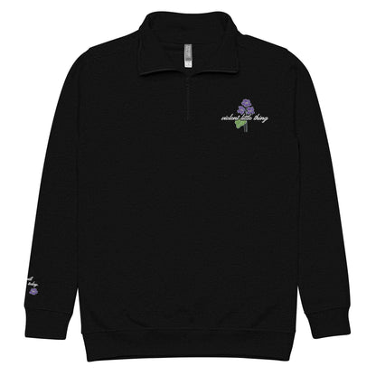 Violent Little Thing Embroidered Zip Up Pullover - The Bean Workshop - embroidered, fourth wing, rebecca yarros, sweatshirt, violet sorrengail, zip-up