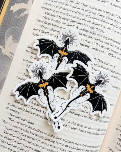 Violet Sorrengail Dragon Relic Sticker - The Bean Workshop - Basgiath War College, Bookish Gift, bookish sticker, dain aetos, die cut sticker, dragon relic, Empyrean series, fourth wing, Fourth Wing Merch, Fourth Wing Sticker, IMOGEN CARDULO, Liam Mairi, rebecca yarros, Rebecca Yarros Sticker, rhiannon Matthias, ridoc gamlyn, sticker, vinyl sticker, violet sorrengail, Violet Sorrengail sticker, xaden riorson