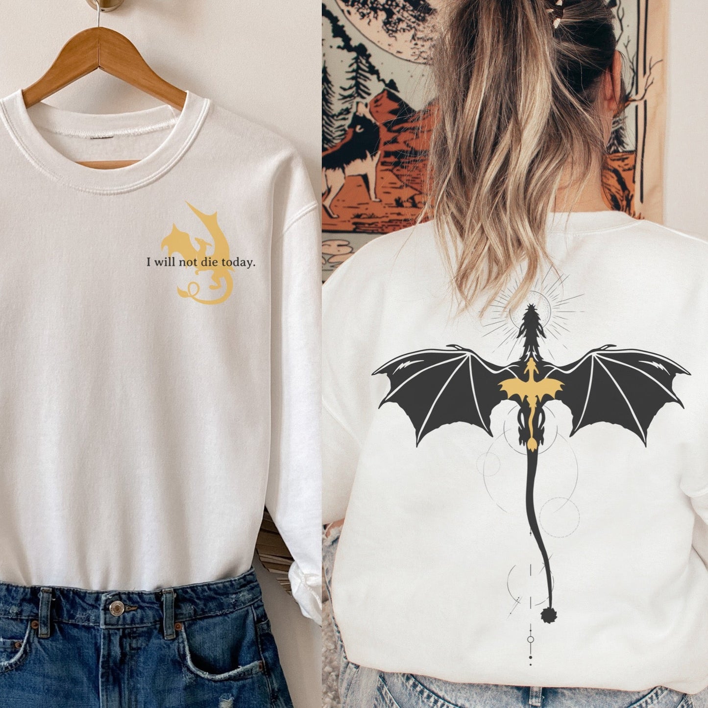 Violet Sorrengail Dragon Relic Sweatshirt - The Bean Workshop - fourth wing, rebecca yarros, sweatshirt, violet sorrengail