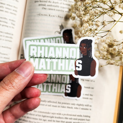 We Are The Iron Squad Rhiannon Matthias Sticker - The Bean Workshop - fourth wing, Fourth Wing Merch, IMOGEN CARDULO, rebecca yarros, rhiannon Matthias, sticker, violet sorrengail, xaden riorson