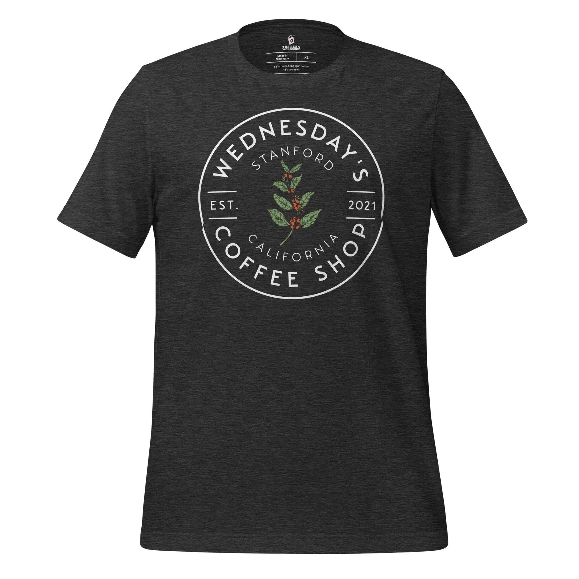 Wednesday's Coffee Shop Tee Shirt - The Bean Workshop - adam carlsen, ali hazelwood, olive smith, t-shirt, the love hypothesis