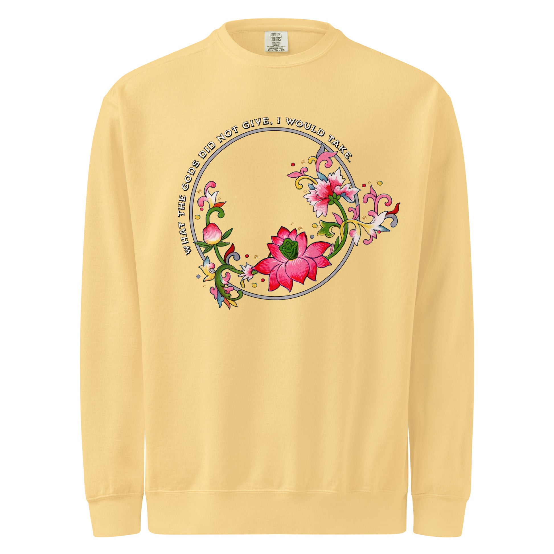 What The Gods Did Not Give, I Would Take Sweatshirt - The Bean Workshop - Book lover gift idea, Bookish aesthetic, Celestial Kingdom, Fantasy rebellion quote, Immortal, Liyen, Romantasy quote shirt, Strong woman book apparel, Sue Lynn Tan, sweater, sweatshirt