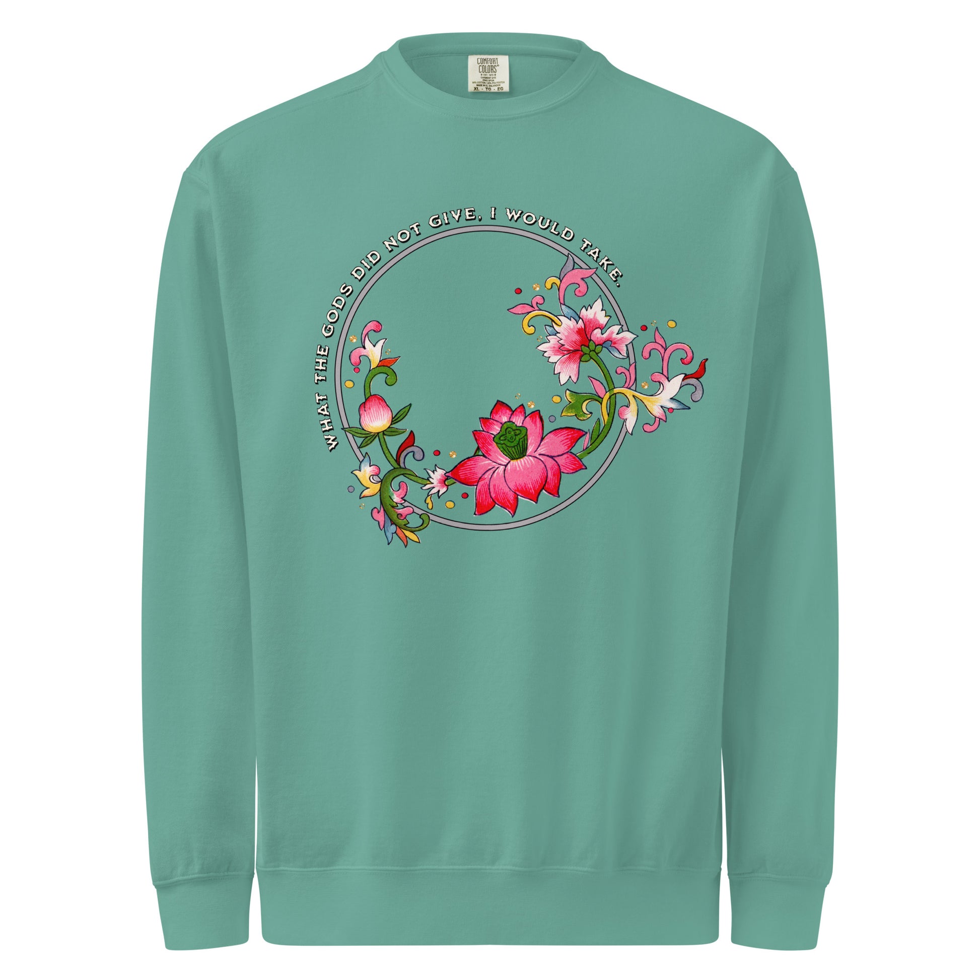 What The Gods Did Not Give, I Would Take Sweatshirt - The Bean Workshop - Book lover gift idea, Bookish aesthetic, Celestial Kingdom, Fantasy rebellion quote, Immortal, Liyen, Romantasy quote shirt, Strong woman book apparel, Sue Lynn Tan, sweater, sweatshirt