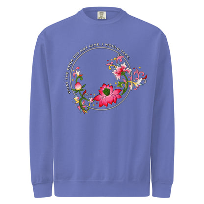 What The Gods Did Not Give, I Would Take Sweatshirt - The Bean Workshop - Book lover gift idea, Bookish aesthetic, Celestial Kingdom, Fantasy rebellion quote, Immortal, Liyen, Romantasy quote shirt, Strong woman book apparel, Sue Lynn Tan, sweater, sweatshirt