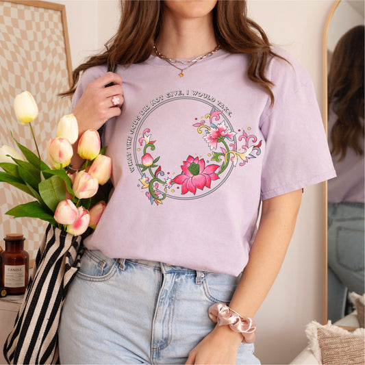 What The Gods Did Not Give, I Would Take T-shirt - The Bean Workshop - Book lover gift idea, Bookish aesthetic, Celestial Kingdom, Fantasy rebellion quote, Immortal, Liyen, Romantasy quote shirt, Strong woman book apparel, Sue Lynn Tan, t-shirt, tee