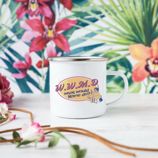 What Would Marie Curie Do? Enamel Mug - The Bean Workshop - Ali Hazelwood, Bookish Accessories, enamel mug, Love on the Brain, mug