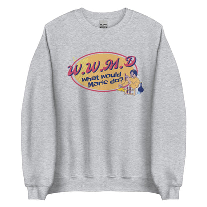 What Would Marie Curie Do? Sweatshirt - The Bean Workshop - ali hazelwood, Bee Königswasser, Levi Ward, love on the brain, retro, sweatshirt
