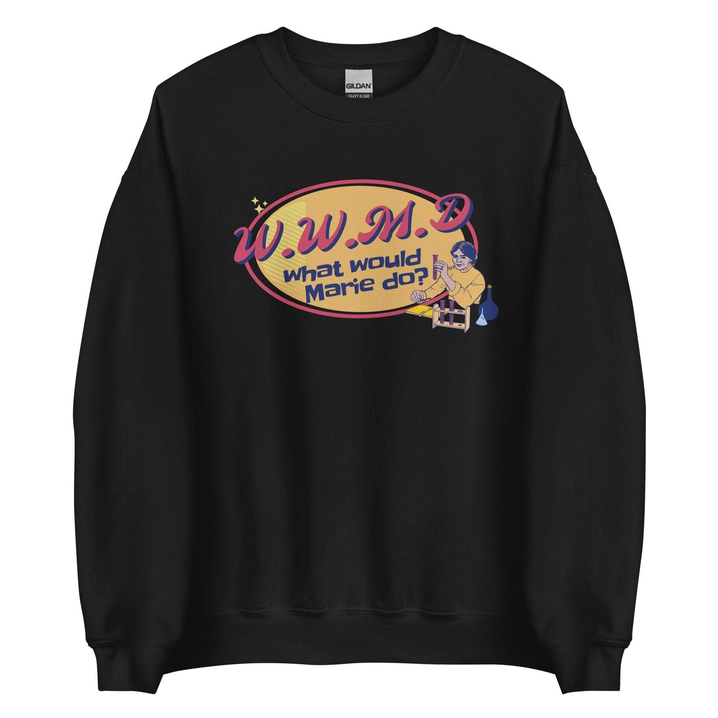 What Would Marie Curie Do? Sweatshirt - The Bean Workshop - ali hazelwood, Bee Königswasser, Levi Ward, love on the brain, retro, sweatshirt
