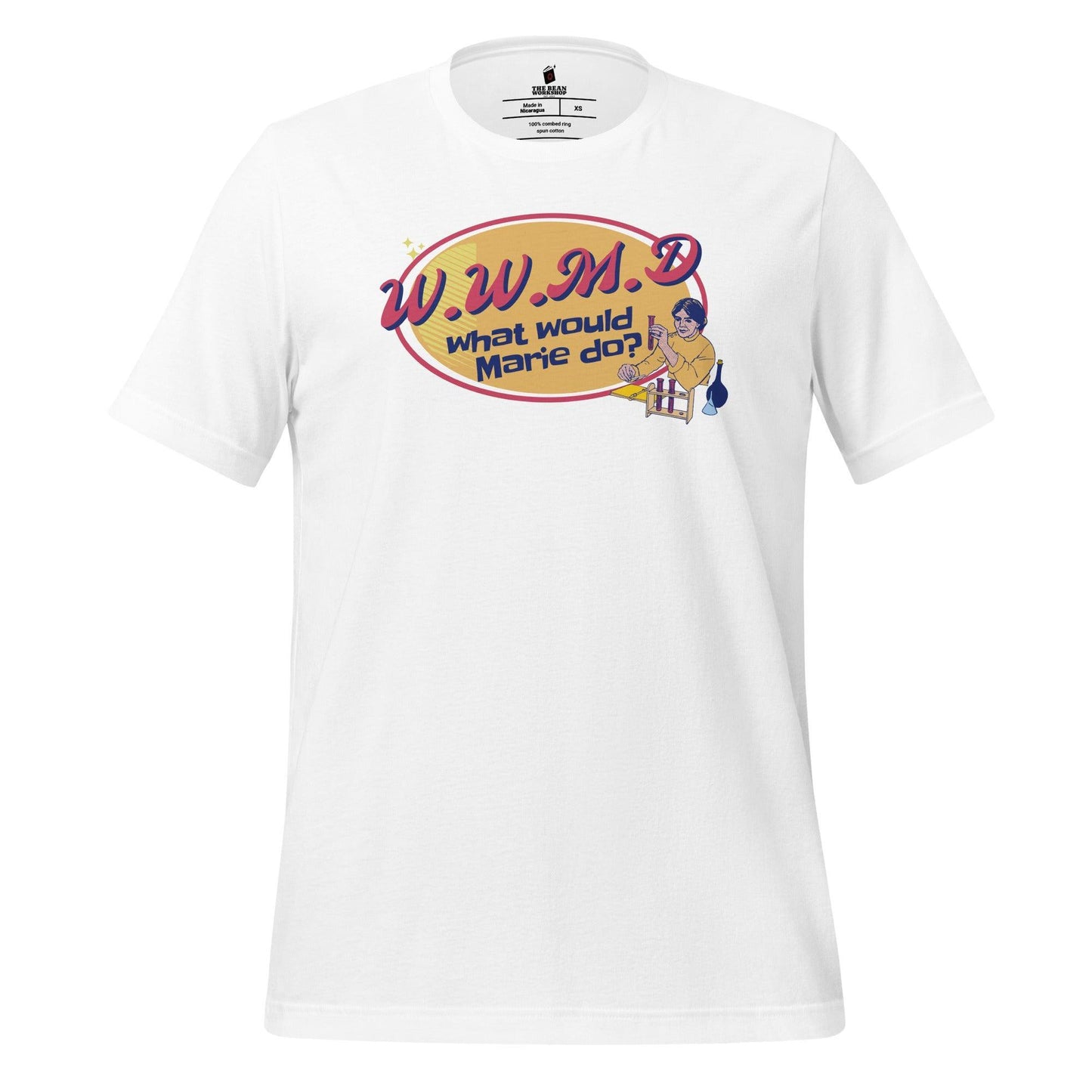 What Would Marie Curie Do? T-Shirt - The Bean Workshop - ali hazelwood, Bee Königswasser, Levi Ward, love on the brain, retro, t-shirt