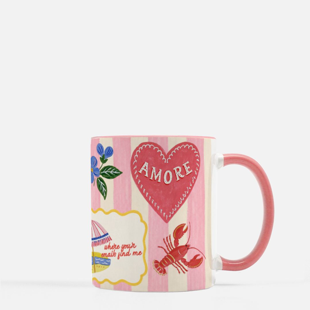 Where Your Emails Find Me Pink Ceramic Mug