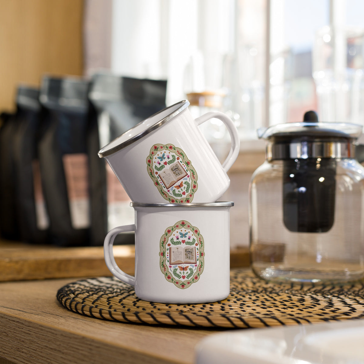Whimsical Folklore Book Enamel Mug – The Bean Workshop