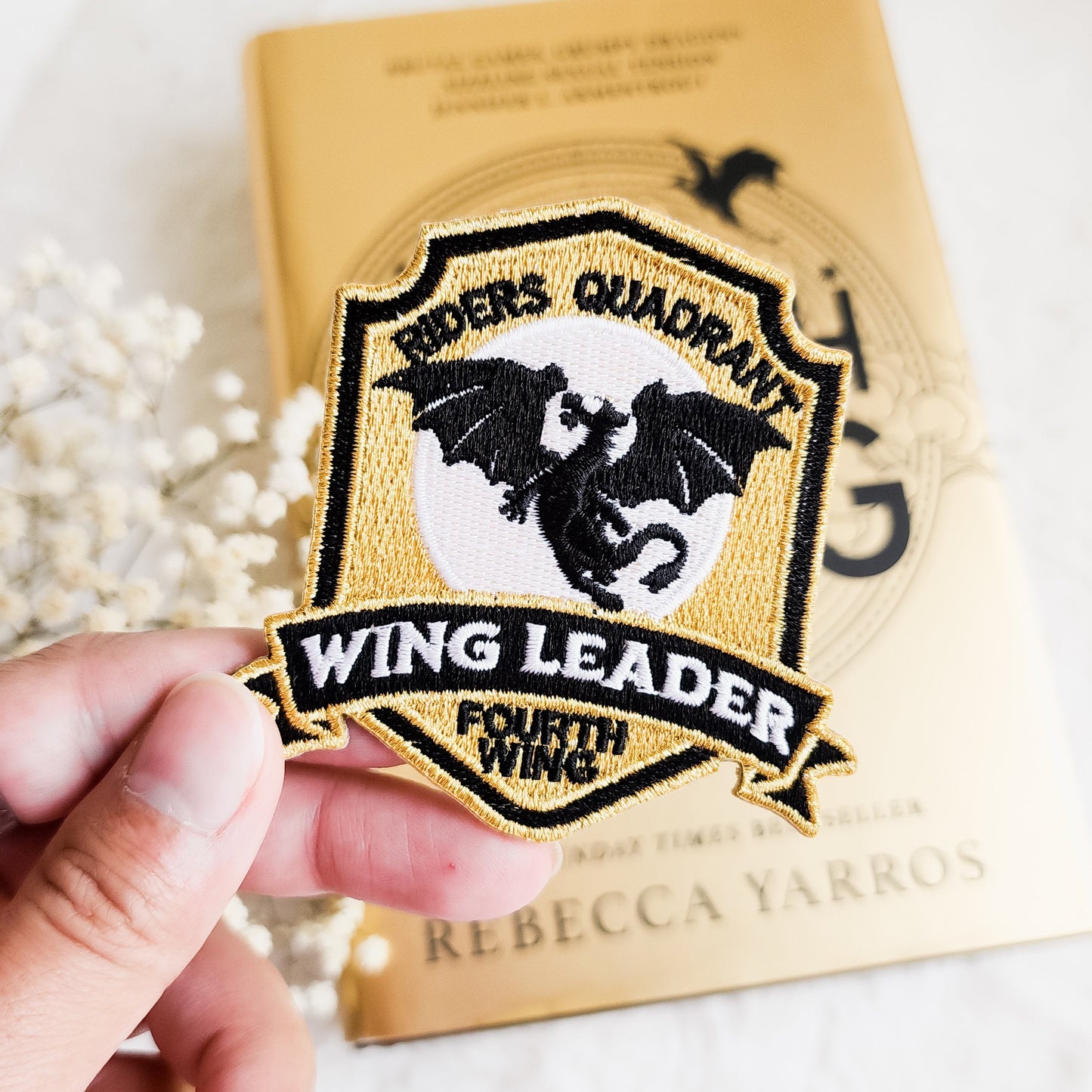 Wing Leader Riders Quadrant Embroidered Patch - The Bean Workshop - embroidered, fourth wing, patch, rebecca yarros
