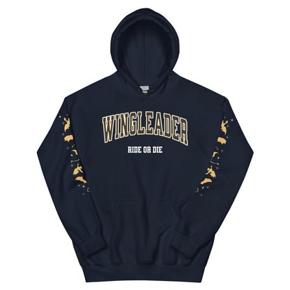 Wingleader Ride or Die Hoodie - The Bean Workshop - fourth wing, hooded sweatshirt, hoodie, iron flame, onyx storm, rebecca yarros