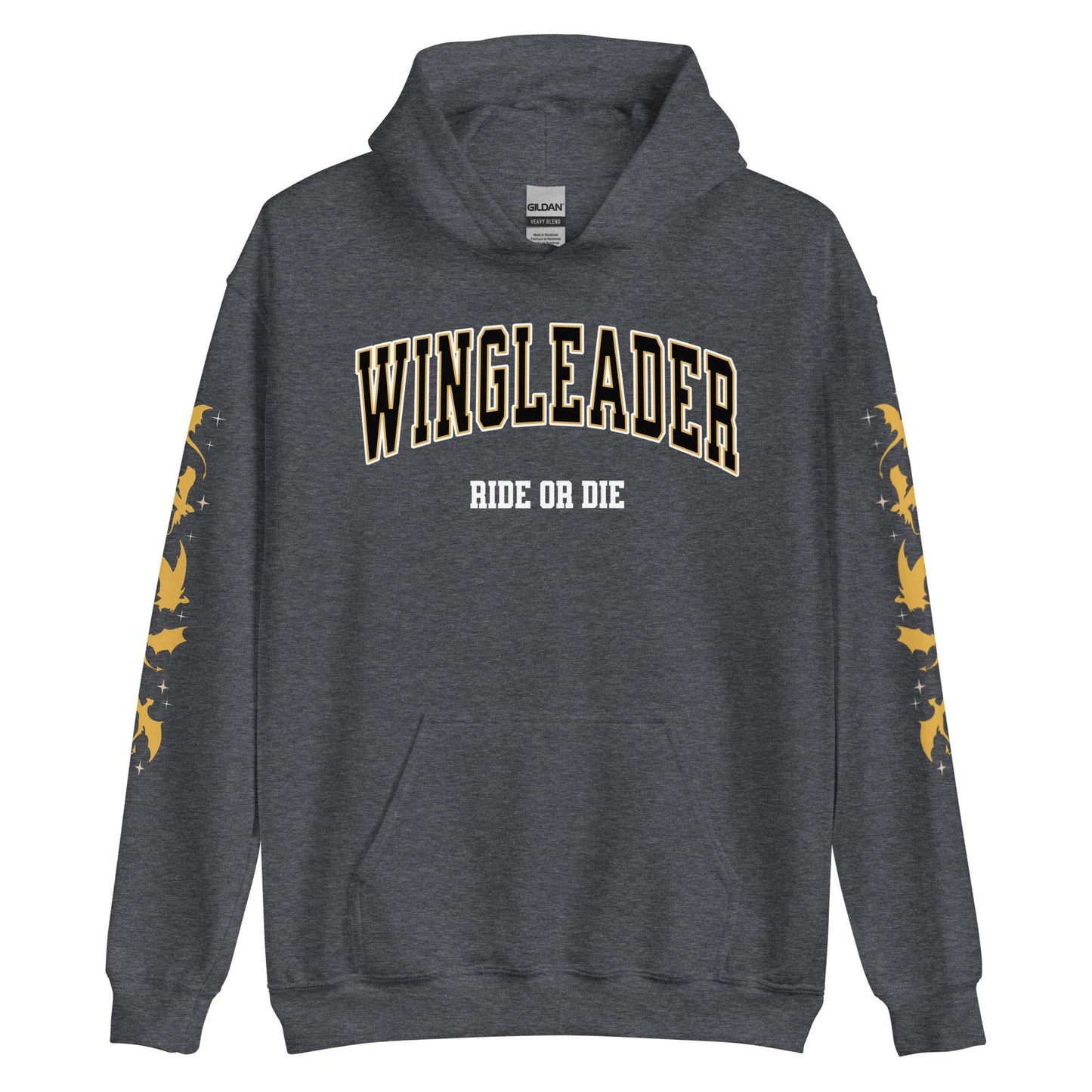Wingleader Ride or Die Hoodie - The Bean Workshop - fourth wing, hooded sweatshirt, hoodie, iron flame, onyx storm, rebecca yarros