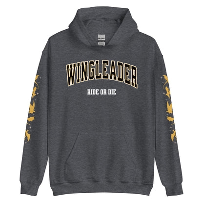 Wingleader Ride or Die Hoodie - The Bean Workshop - fourth wing, hooded sweatshirt, hoodie, iron flame, onyx storm, rebecca yarros