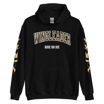 Wingleader Ride or Die Hoodie - The Bean Workshop - fourth wing, hooded sweatshirt, hoodie, iron flame, onyx storm, rebecca yarros