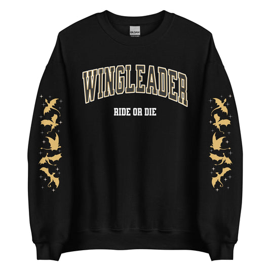 Wingleader Ride or Die Sweatshirt - The Bean Workshop - fourth wing, iron flame, onyx storm, rebecca yarros, sweater, sweatshirt