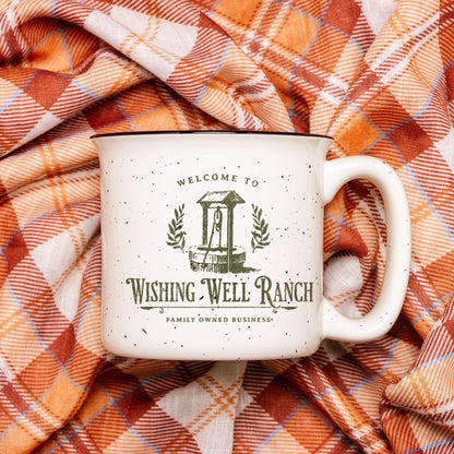 Wishing Well Ranch Speckled Ceramic Camp Mug - The Bean Workshop - chestnut springs, elsie silver, flawless, heartless, hopeless, powerless, reckless