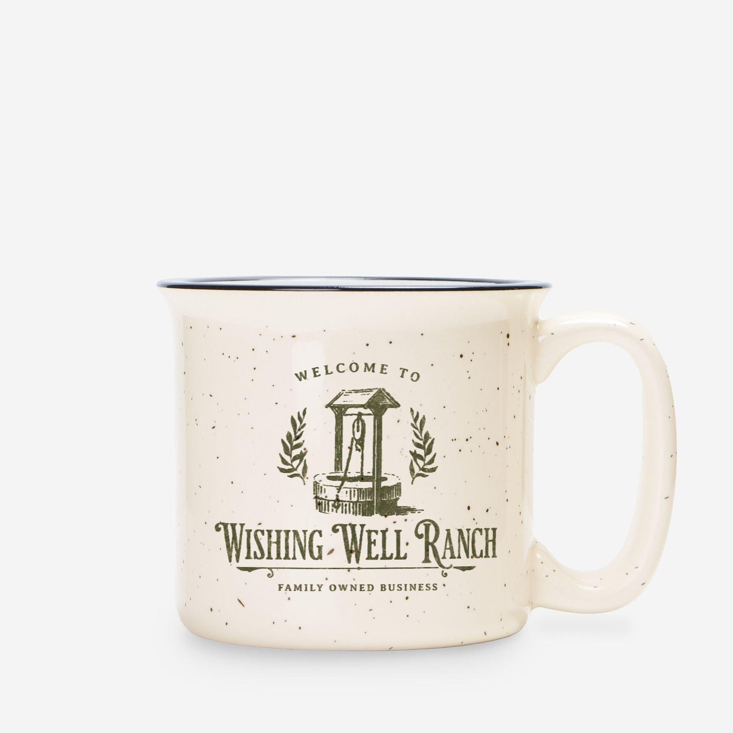 Wishing Well Ranch Speckled Ceramic Camp Mug - The Bean Workshop - chestnut springs, elsie silver, flawless, heartless, hopeless, powerless, reckless