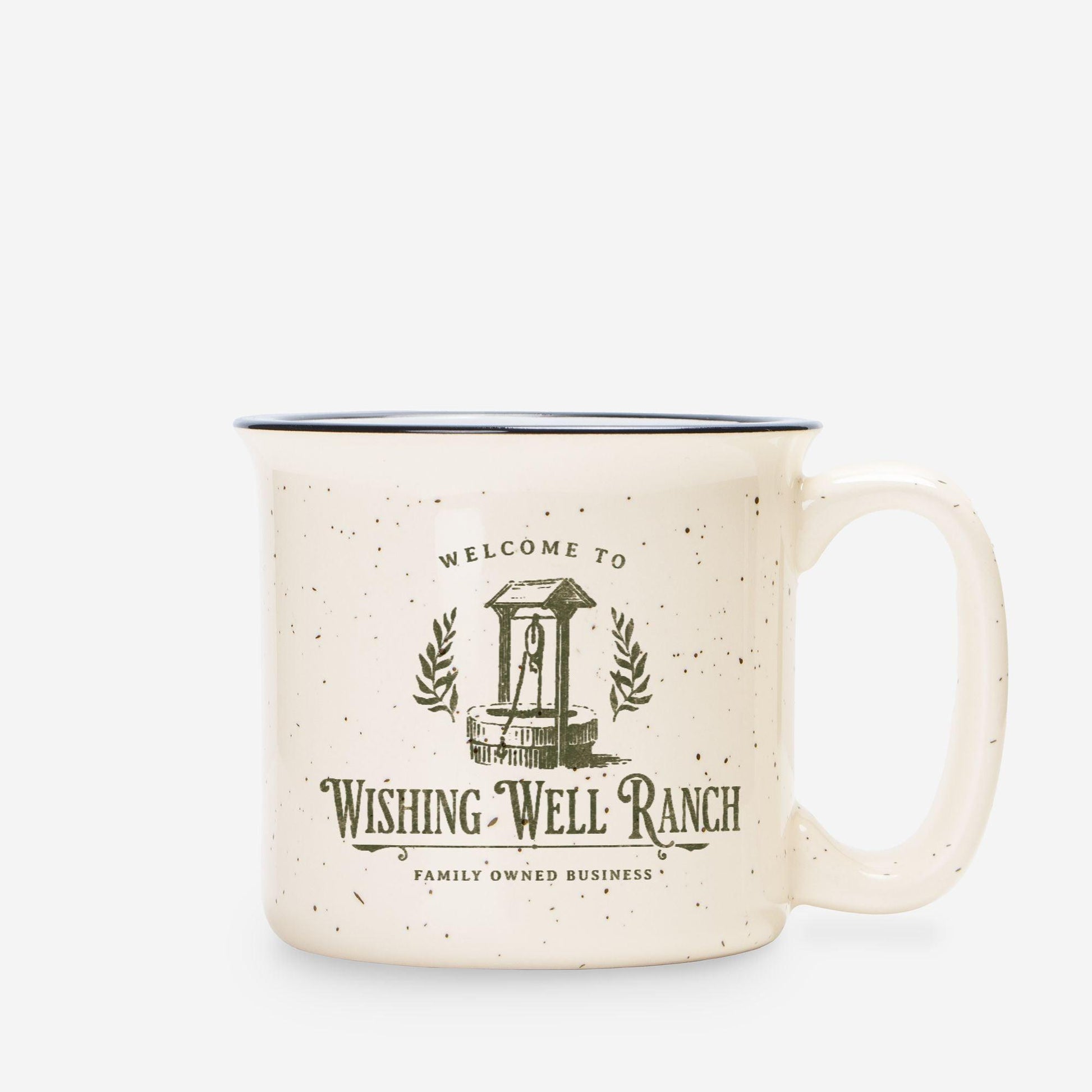 Wishing Well Ranch Speckled Ceramic Camp Mug - The Bean Workshop - chestnut springs, elsie silver, flawless, heartless, hopeless, powerless, reckless